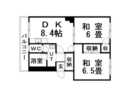 春採ハイツ(2DK/2階)の間取り写真