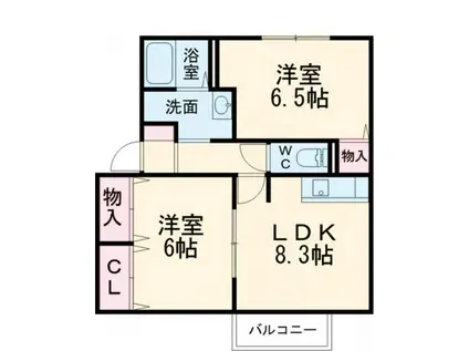 和み C棟(2DK/1階)の間取り写真