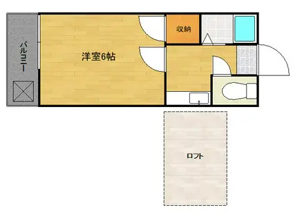SKY HEIGHTSII(1SK/2階)の間取り写真