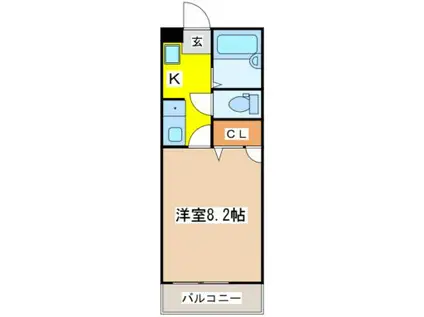 フレグランス高屋B(1K/1階)の間取り写真