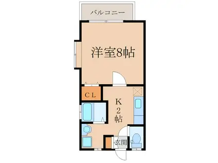 フェヴァリーVB(1K/2階)の間取り写真