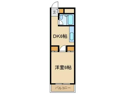 シャトール北浦和(1DK/4階)の間取り写真