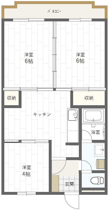 パストラル東菊名(3DK/4階)の間取り写真