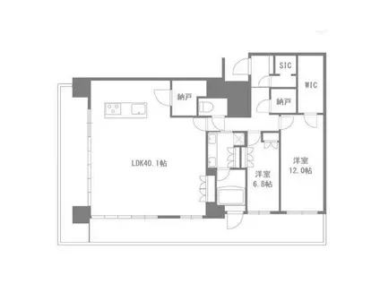 MJR熊本ザ・タワー 2604号(2LDK/26階)の間取り写真