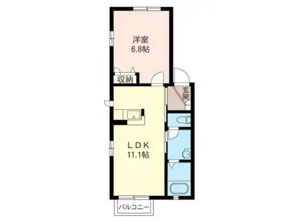 オレンジガーデンA(1LDK/1階)の間取り写真