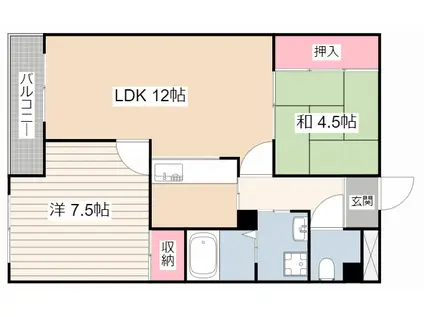 アクトI(2LDK/3階)の間取り写真