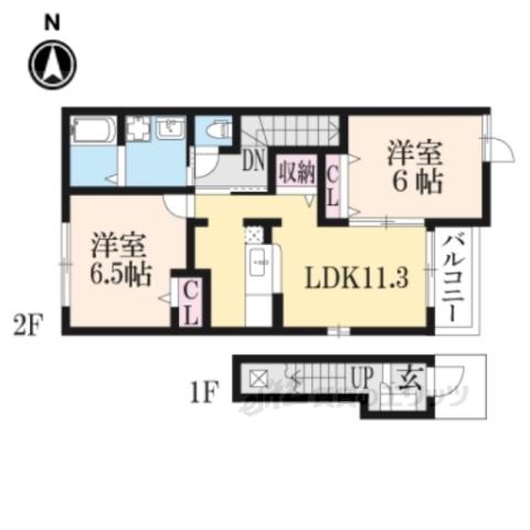 ノーチェ(2LDK/2階)の間取り写真