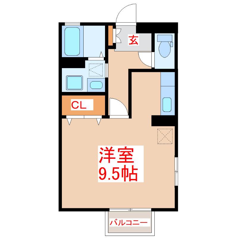 セジュールコンフォートT.A(ワンルーム/1階)の間取り写真