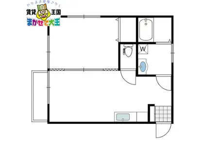 ビューハイツ高丘(1LDK/2階)の間取り写真
