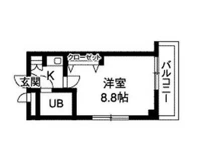 サンホーム上所(1K/4階)の間取り写真