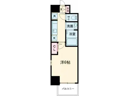 エステムコート神戸湊町(1K/8階)の間取り写真