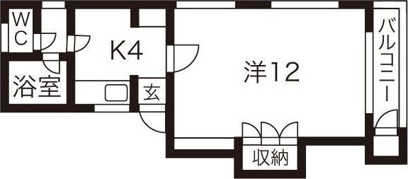 フレグランスB(1DK/2階)の間取り写真