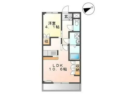 ラ・フォーネ東脇(1LDK/2階)の間取り写真