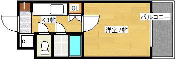 ヴィベーレフォルテ(1K/2階)の間取り写真