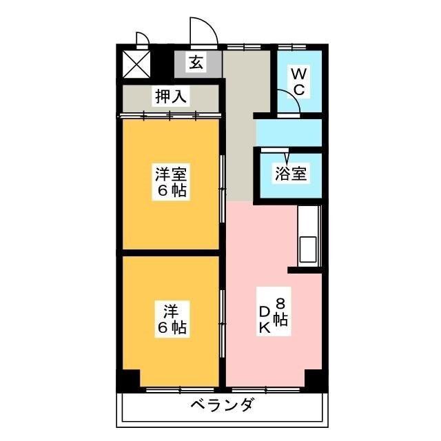 アリージェンス則武(2DK/3階)の間取り写真
