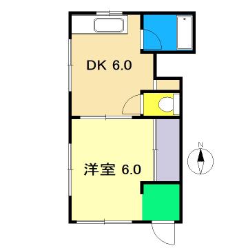 ふじハイツ(1DK/3階)の間取り写真