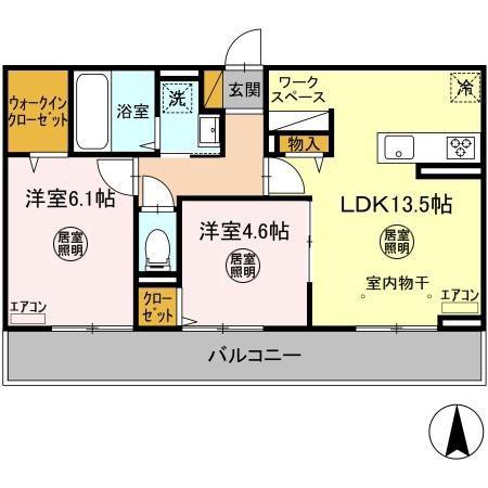 オーフィングIII(2LDK/3階)の間取り写真