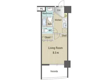 U・TOPIA75(1K/4階)の間取り写真