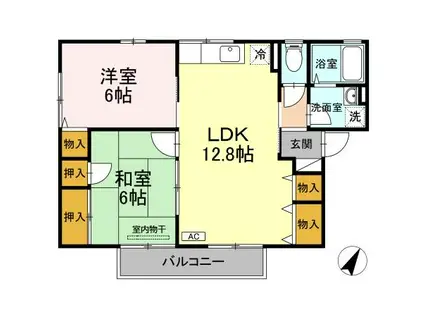 セジュール中相田II(2LDK/2階)の間取り写真