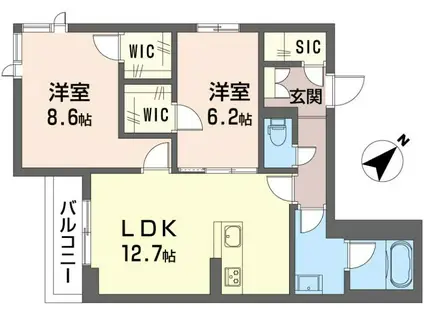 グレイスハイム(2LDK/3階)の間取り写真