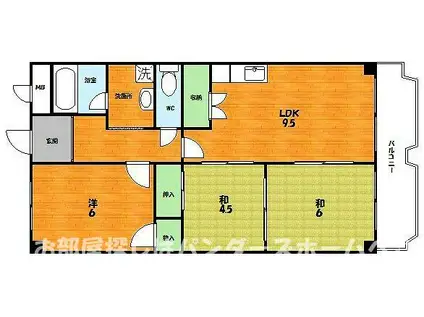 エスパシオディ・鵲(3LDK/3階)の間取り写真