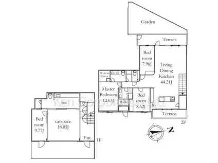 ワイズテラス田園調布(3SLDK/2階)の間取り写真