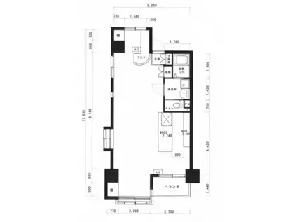 中島町パークマンション(ワンルーム/2階)の間取り写真