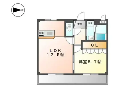 ルピナスネオコート(1LDK/2階)の間取り写真
