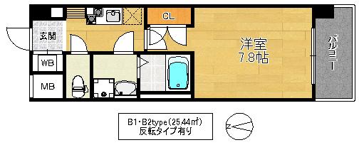 CASSIA高井田 ノース COURT(1K/5階)の間取り写真