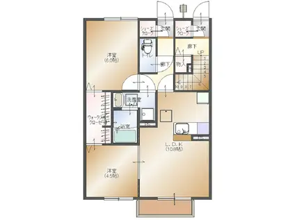 グランクラス(2LDK/1階)の間取り写真