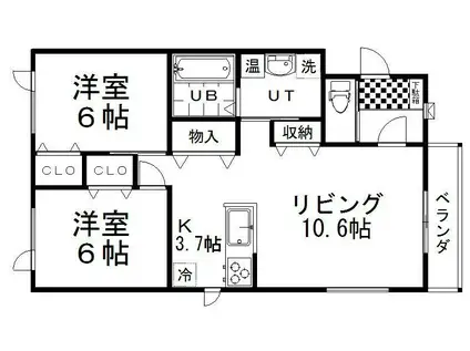 EVER LASTING SEPTIMO(2LDK/2階)の間取り写真
