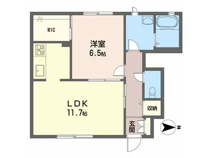 コンフォートA棟(1LDK/1階)の間取り写真