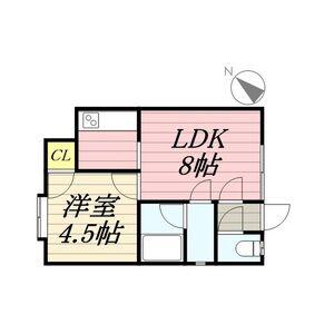 F102(1LDK/2階)の間取り写真
