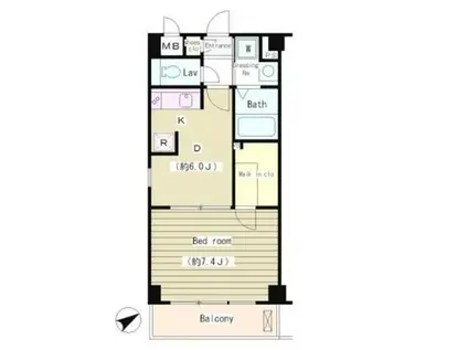 ラソラーナ(1DK/4階)の間取り写真