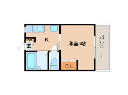 ハイツグランドール(1K/2階)の間取り写真