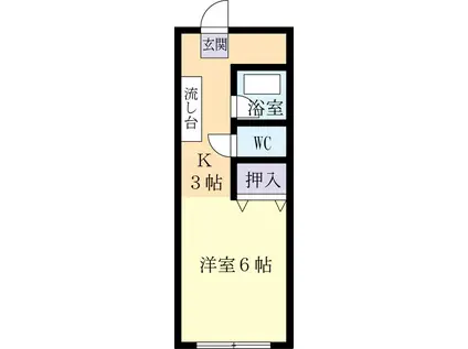アーバンヒル都和(1K/1階)の間取り写真