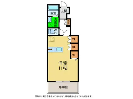 STORY(ワンルーム/1階)の間取り写真