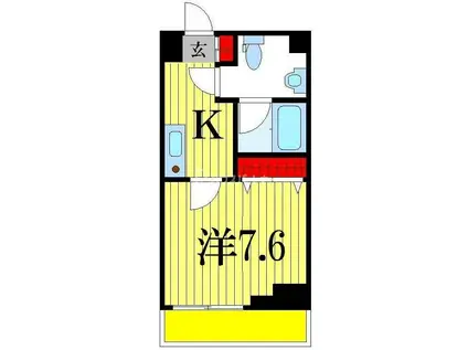 ASCENT Y 津田沼(1K/4階)の間取り写真