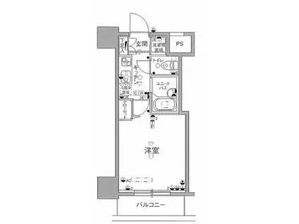 スカイコート芝壱番館(1K/7階)の間取り写真