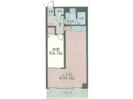 グレース吉川(1LDK/3階)の間取り写真