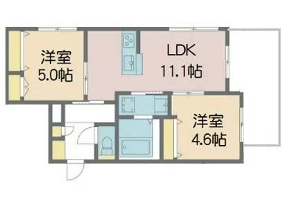 ヴィステリオ(2LDK/2階)の間取り写真