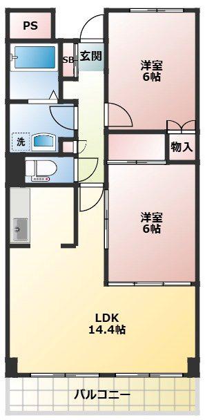 ステーションプラザII(2LDK/7階)の間取り写真