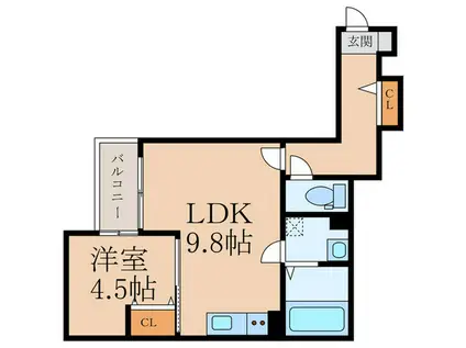 MG CRECIA(1LDK/2階)の間取り写真