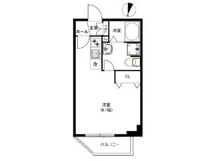 クリアル プレミア目黒 CREAL PREMIER目黒(ワンルーム/2階)の間取り写真