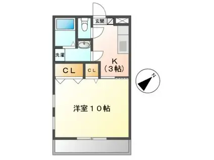 プロミネント・レビュドゥス(1K/3階)の間取り写真