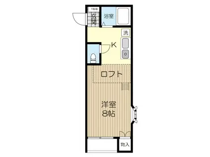 パークプレイス(1K/2階)の間取り写真