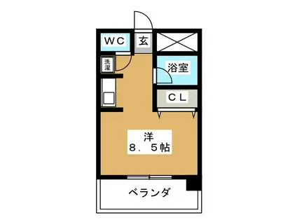 グレースビュウ国府台(ワンルーム/6階)の間取り写真