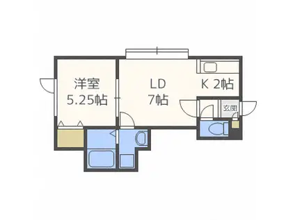 コンフィーネ(1LDK/3階)の間取り写真