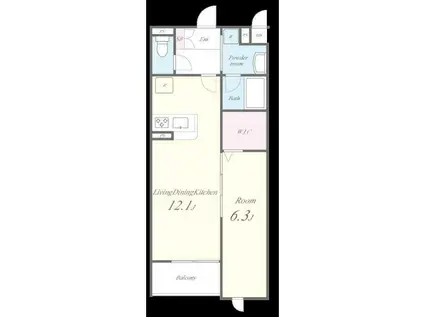 リトルロックス(1LDK/3階)の間取り写真