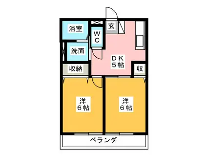 ツェントラム(2DK/1階)の間取り写真